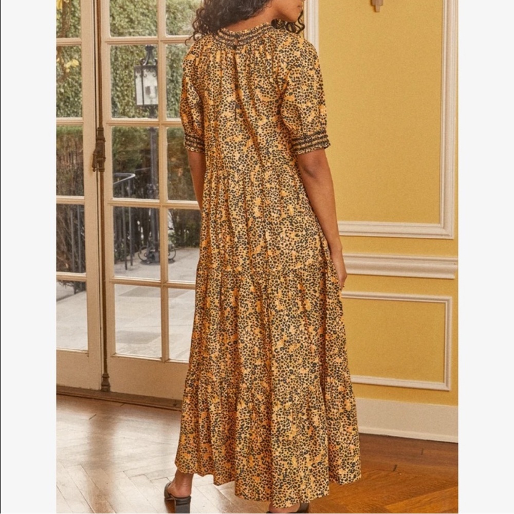Saylor Large Kirstin Leopard Print Tiered‎ Cotton Maxi Dress Boho Chic - Picture 2 of 12